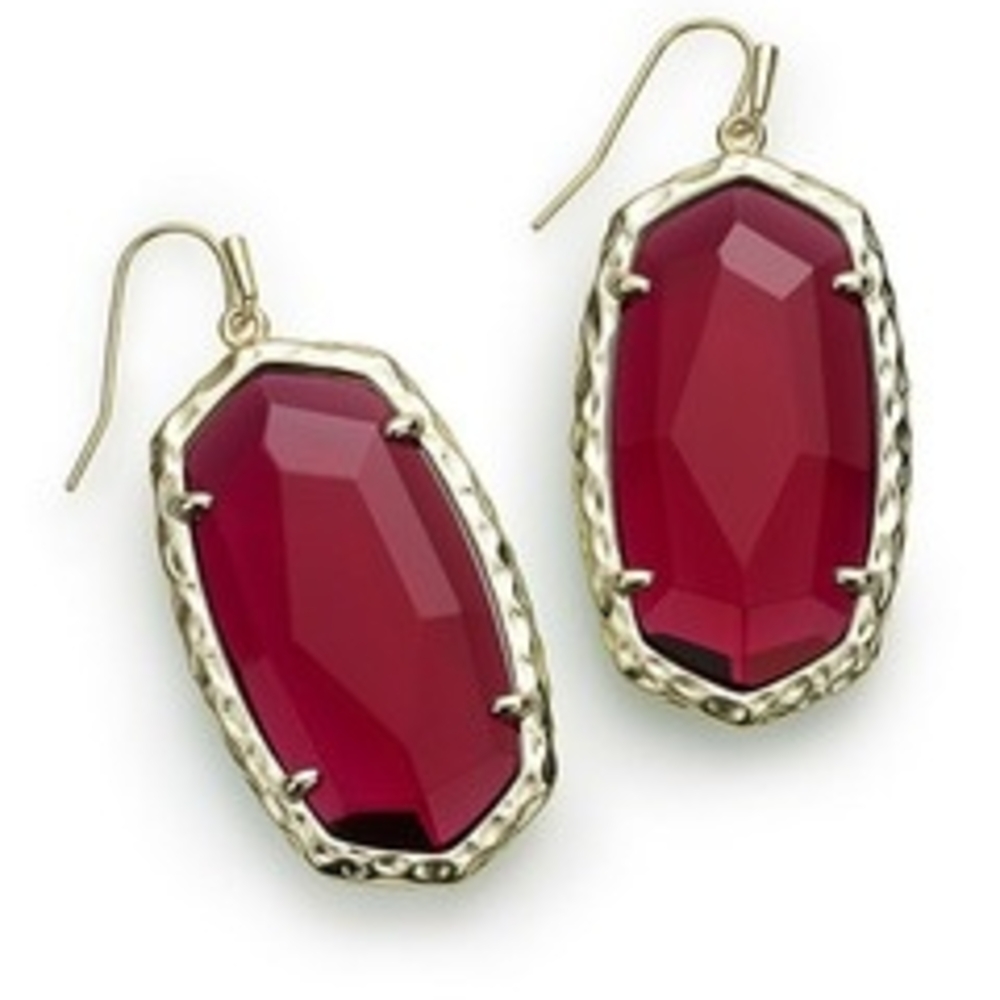 Kendra Scott Gold and Red Statement Earrings